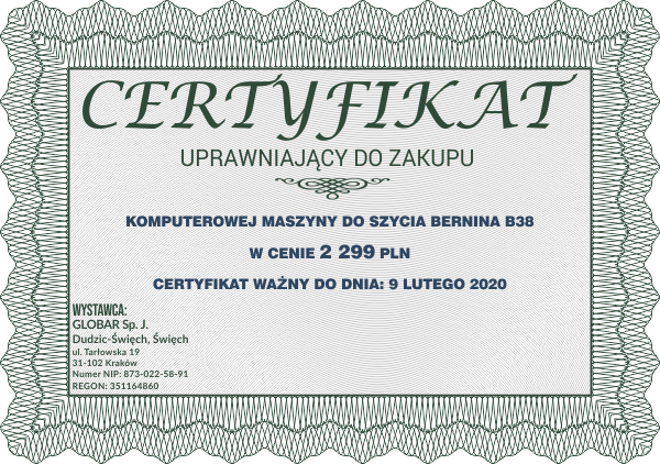 CERTYFIKAT GLOBAR - BERNIN RED WEEK 
