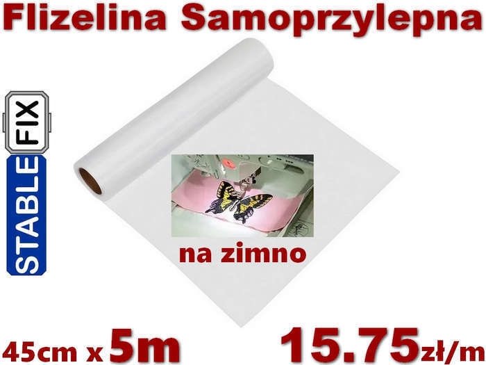 Flizelina Hafciarska Samoprzylepna. <br>PAKIET 6mb x 75 cm