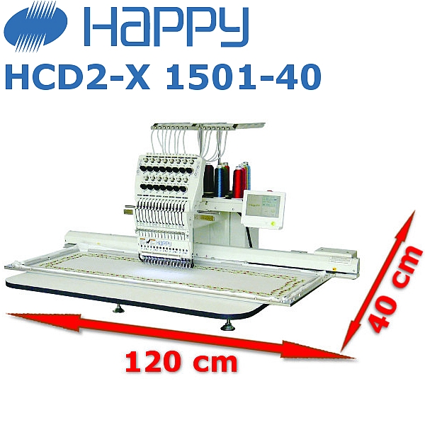 HAPPY HCD3-X 1501-40 15-igłowa przemysłowa hafciarka o polu haftu 120x40cm