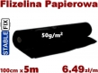 Flizelina Papierowa StableFIX <br>Czarna, Standard+ 50g/m2. <br>Pakiet 5m x szer. 100cm
