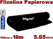 Flizelina Papierowa StableFIX<br> Czarna, Standard+ 50g/m2. <br>Pakiet 10 mb x szer. 100cm