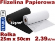 Flizelina Papierowa StableFIX<br> Czarna, Standard+ 50g/m2. <br>Rolka 25 mb x szer. 50cm