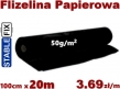 Flizelina Papierowa StableFIX<br> Czarna, Standard+ 50g/m2. <br>Pakiet 20 mb x szer. 100cm